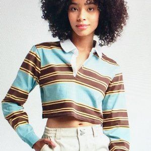 Full Tilt's Preppycore Rugby/Polo Shirt Cropped & Boxy. Multicolor (XL) NWOT